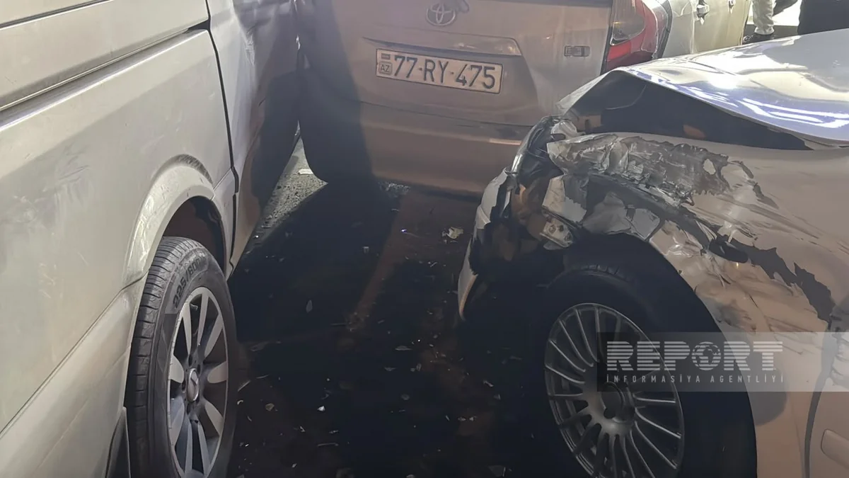 Sumqayıtda beş avtomobilin iştirakı ilə zəncirvari qəza olub